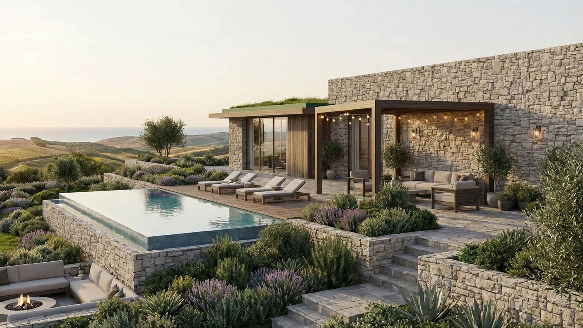 Stone cladding by Mathios Stone made from natural materials in sustainable contemporary architecture